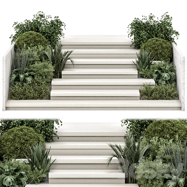 Backyard and Landscape Entrance and Exit Stairs – Set 2078 3ds Max