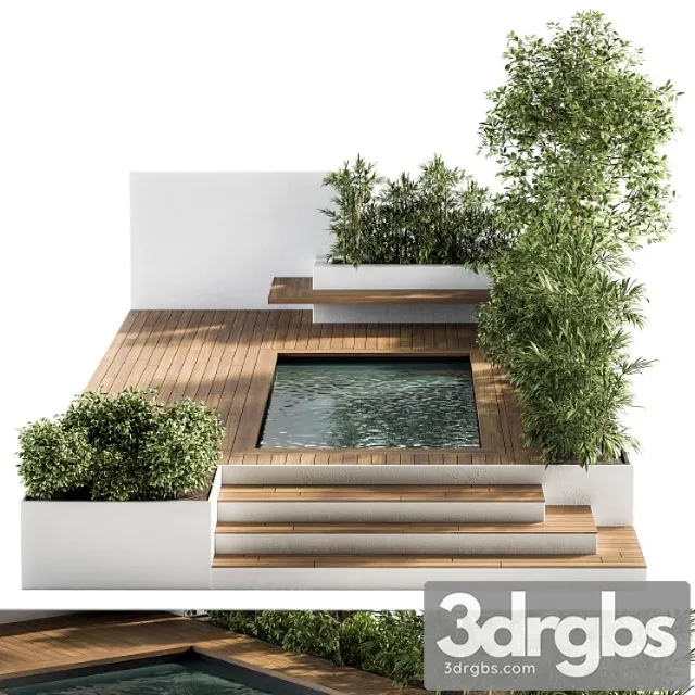 Backyard and landscape furniture with pool 01 3dsmax Download