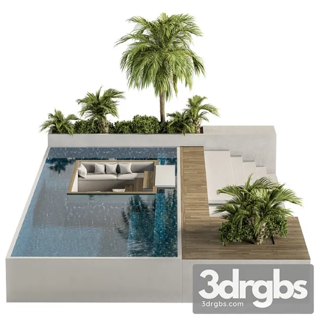 Backyard And Landscape Furniture With Pool 02 3dsmax Download