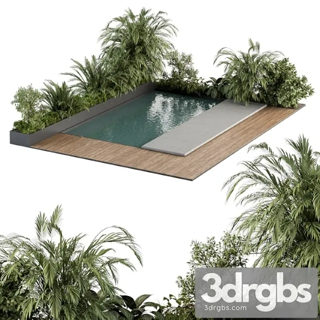 Backyard and landscape furniture with pool 04 3dsmax Download