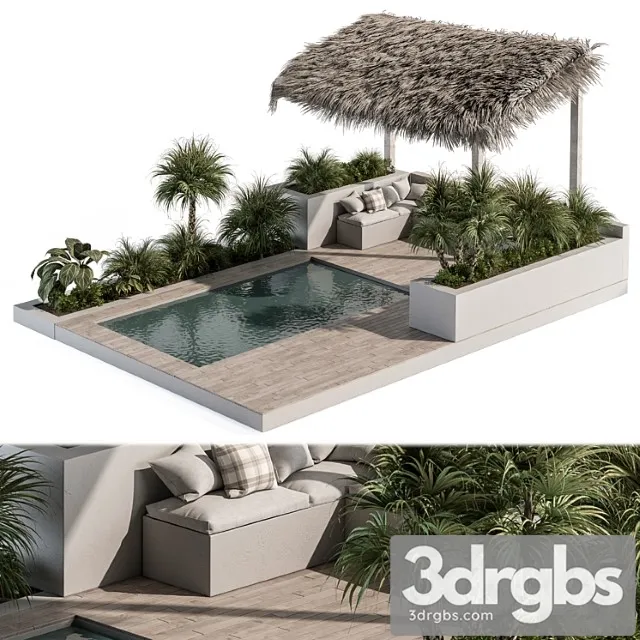 Backyard and landscape furniture with pool 05 3dsmax Download