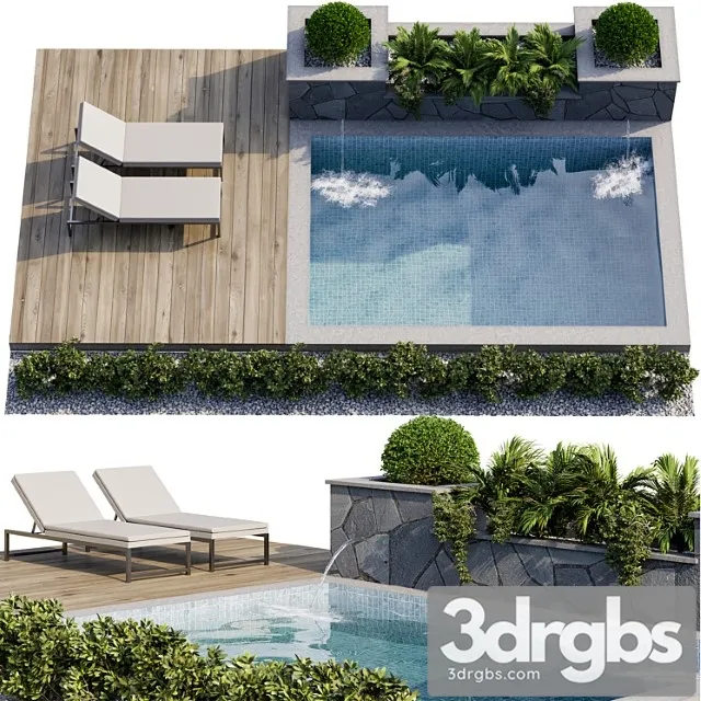 Backyard and landscape with pool 12 3dsmax Download