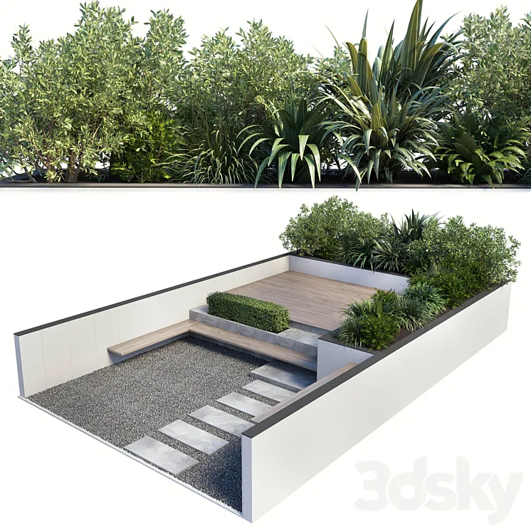 Backyard – Urban Environment_Urban Furniture_Green Benches 19 3DS Max