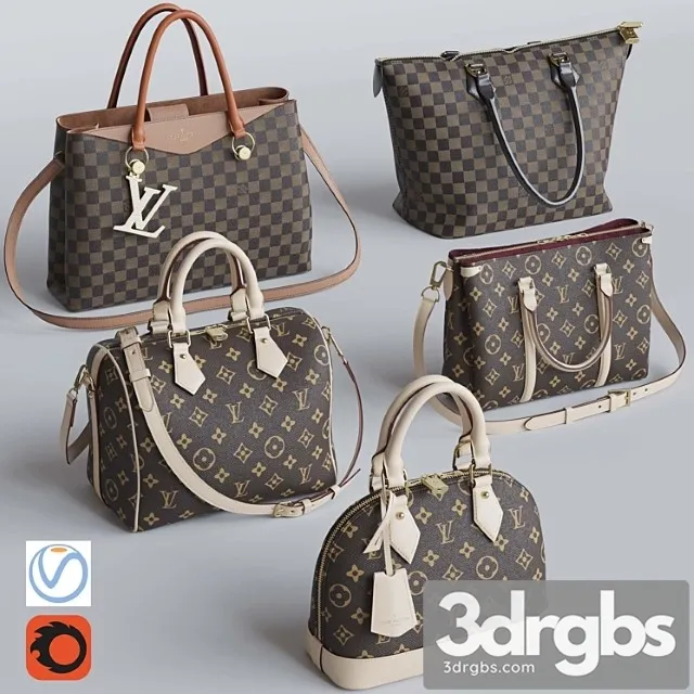 Bag Set 3 Louis Vuitton 3dsmax Download