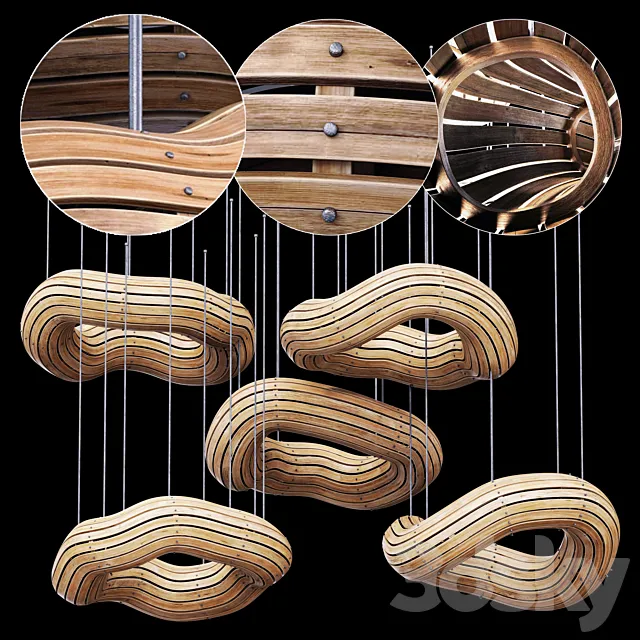 Bagel wood board decor n2 _ Bagels from wooden boards decor number 2 3ds Max