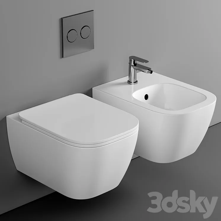 BagnoDesign Attache Rimless Wall Hung Toilet 3DS Max Model