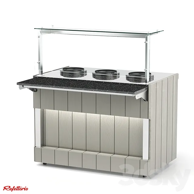 Bain-marie for first courses with electric soup bowls 5l RM1 xD Capital 3DS Max Model