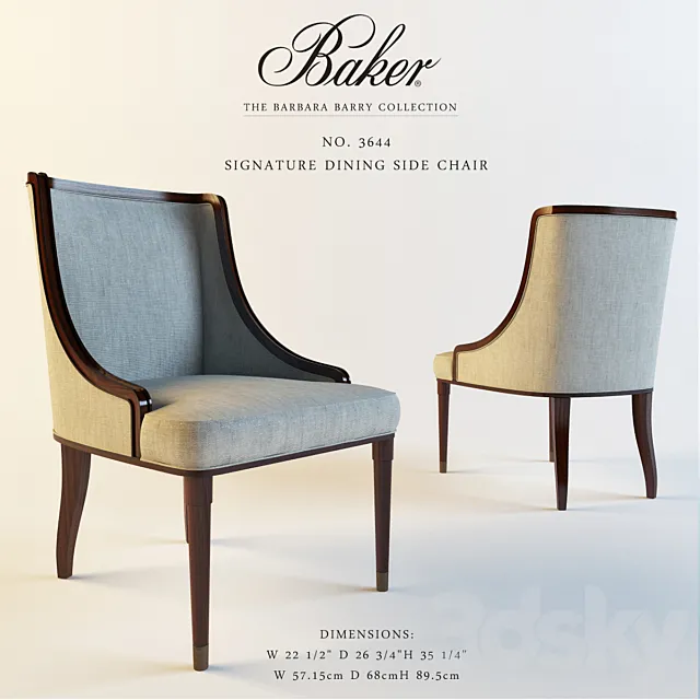 Baker 3644 SIGNATURE DINING ARM CHAIR 3DSMax File