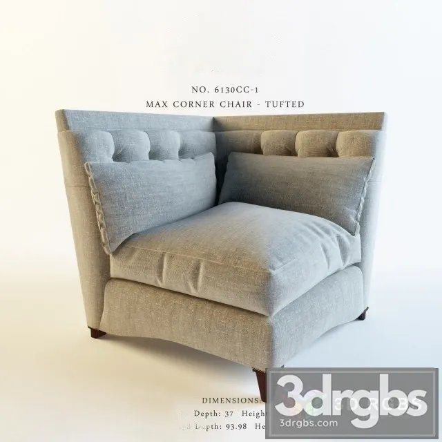 Baker 6130CC1 Corner Chair Tufted 3dsmax Download