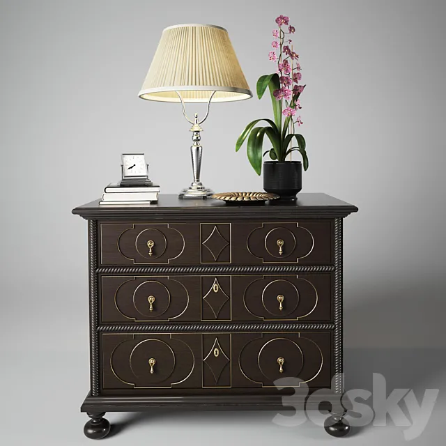 Baker 9809 Glebe Bedside Chest 3ds Max