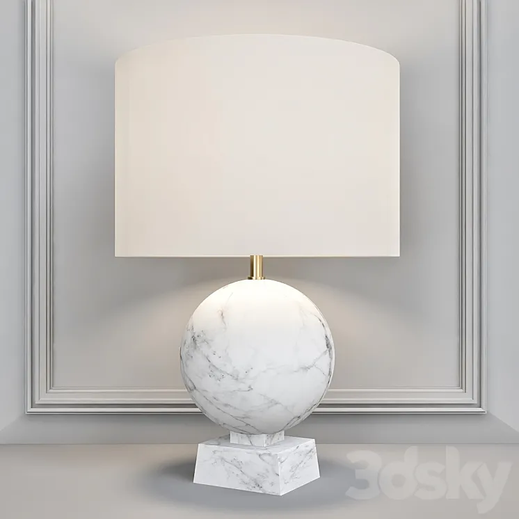 Baker Blanc Sculpte Table Lamp – Round 3DS Max