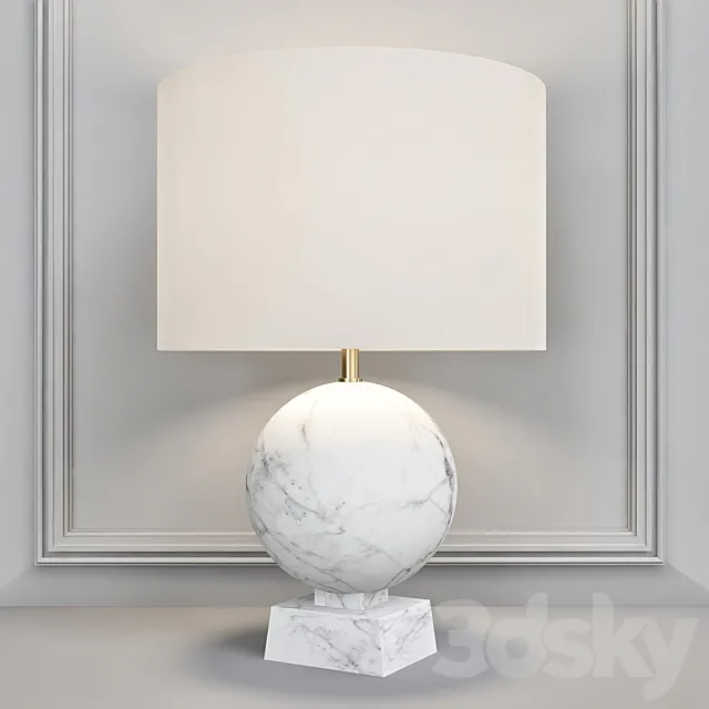 Baker Blanc Sculpte Table Lamp – Round 3DSMax File