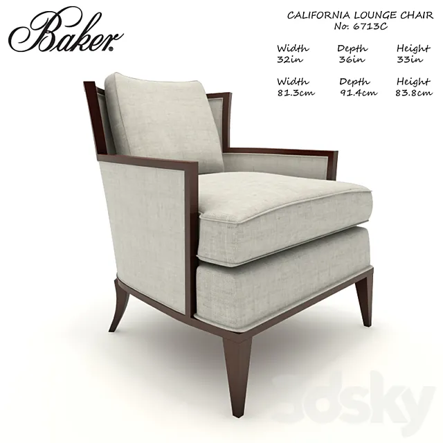 Baker California Lounge chair No.6713C 3ds Max