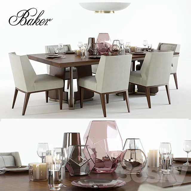 Baker Ceremony & Kukio Table set 3DS Max Model