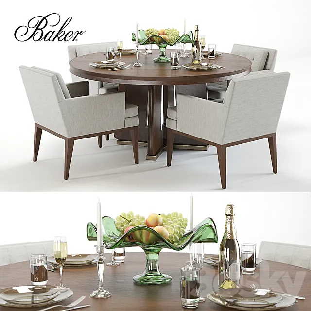 Baker Ceremony & Ojai Table set 3ds Max