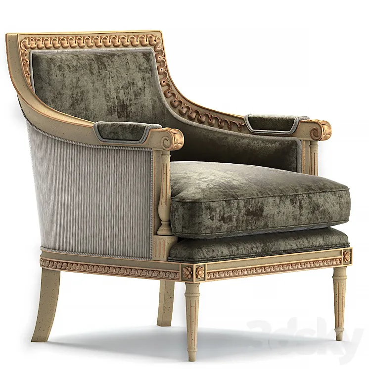 Baker Chair classic upholstery 3DS Max