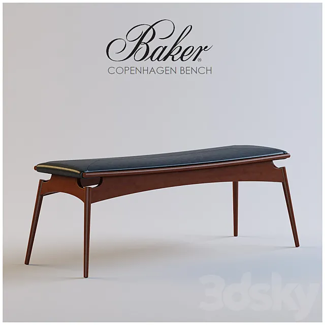 Baker Copenhagen Bench 3ds Max