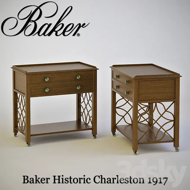 Baker Historic Charleston 1917 Bedside Table 3ds Max