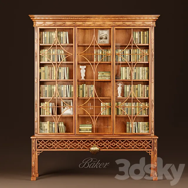 Baker IRISH CHINESE CHIPPENDALE MAHOGANY CABINET 3ds Max