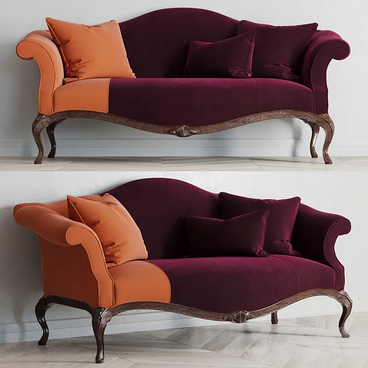 Baker King George settee 3DS Max