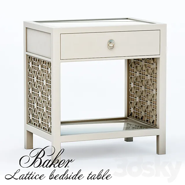 Baker – Lattice bedside table 3DS Max Model