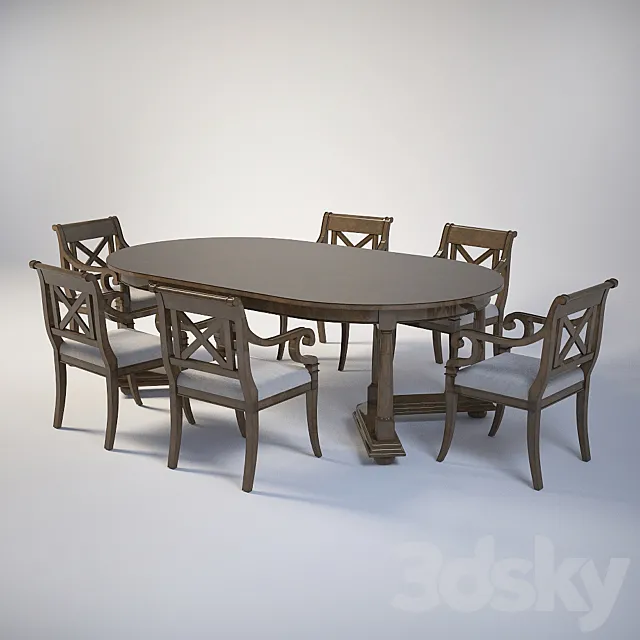 Baker Milling Road Dinning Set 3ds Max