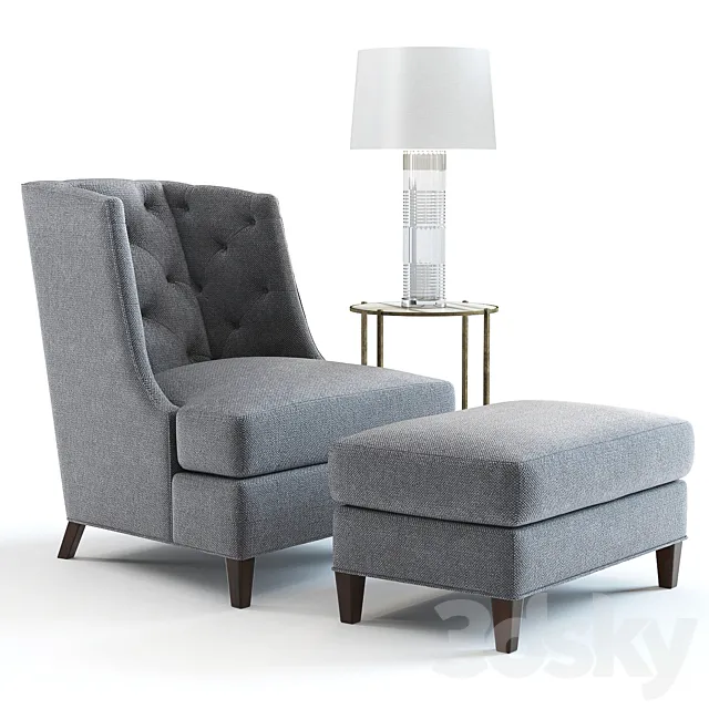 Baker Moderne Wing Chair 3ds Max