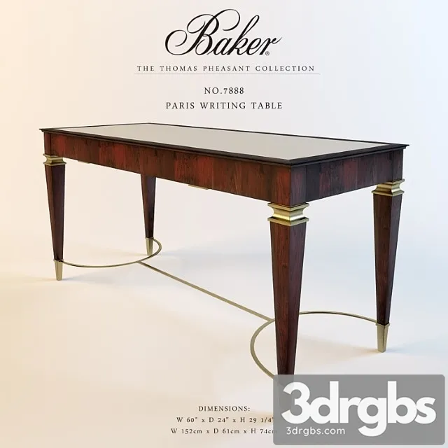 Baker Paris Writing Table No 7888 3dsmax Download