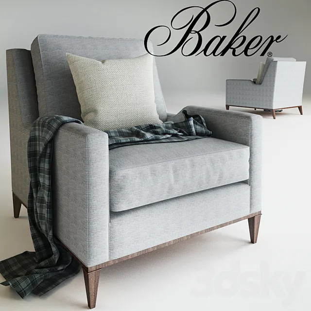 Baker PRESIDIO LOUNGE CHAIR No. 6730C 3DS Max Model