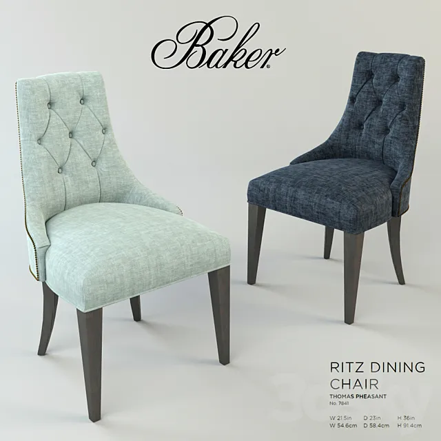 Baker Ritz Dinning Chair Armchair by Thomas Pheasant 3DSMax File