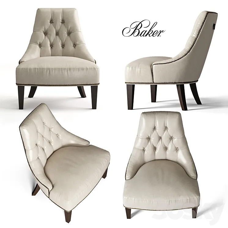 BAKER Salon Lounge Chair 6329 3DS Max