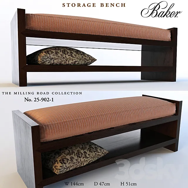 Baker Storage bench 3DS Max Model