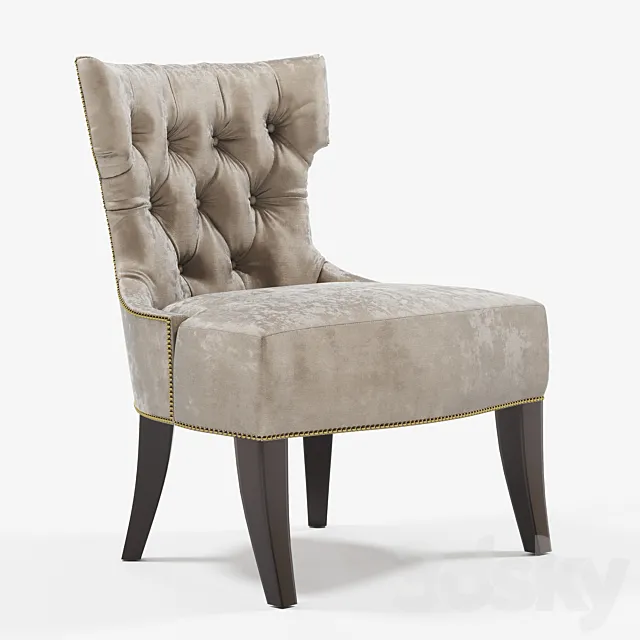 Baker TUFTED BACK LOUNGE CHAIR 3ds Max