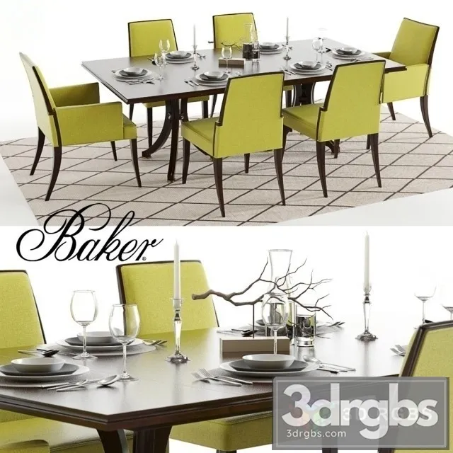 Baker Vienna Table and Abrazo Chairs 3dsmax Download