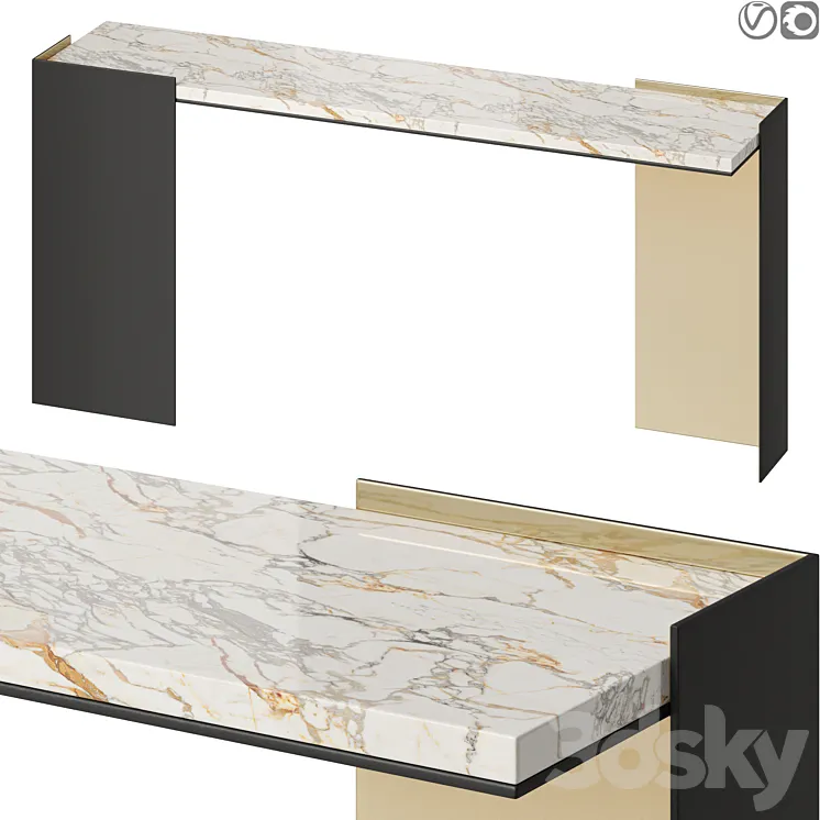 Baker Wrap Console Marble Top 3DS Max
