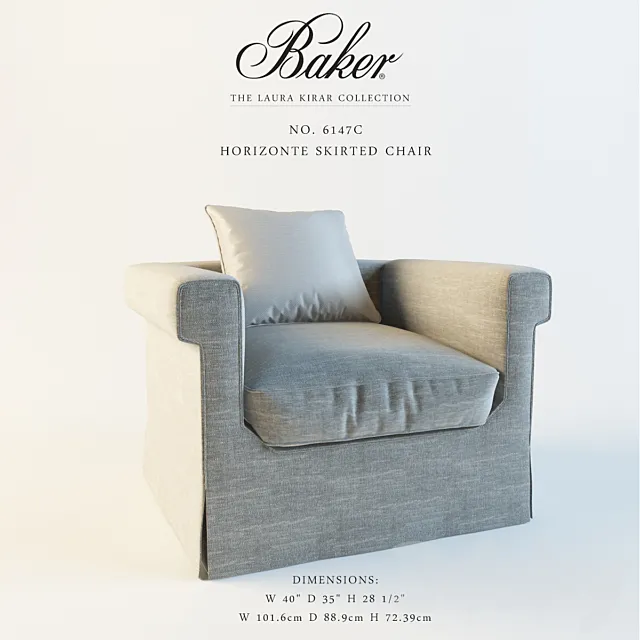 Baker_ No. 6147C_Horizonte Skirted Chair 3DS Max Model