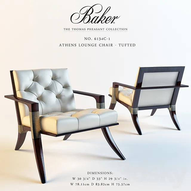 Baker_6134C-1_ ATHENS LOUNGE CHAIR – TUFTED 3DSMax File