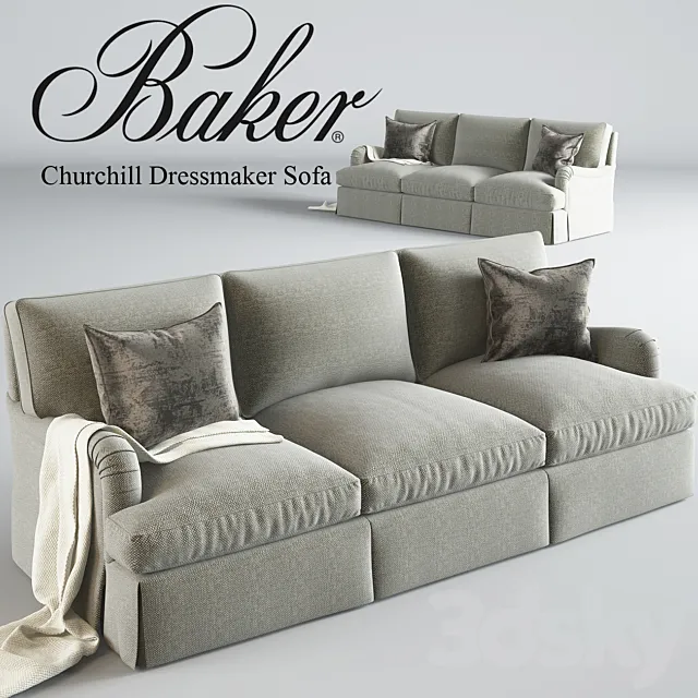 Baker_Churchill Dressmaker Sofa No. 6122S 3DSMax File