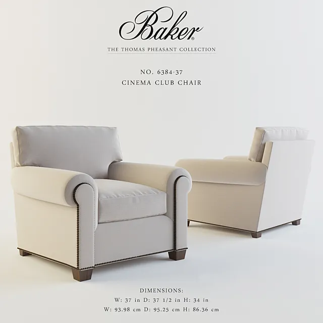 BAKER_Cinema Club Chair_No 6384-37 3DS Max Model