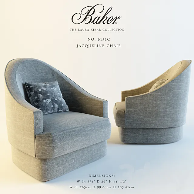 Baker_No. 6151C_Jacqueline Chair 3DS Max Model