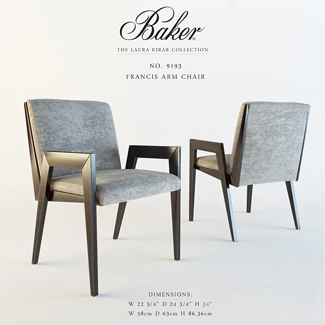 BAKER_No. 9193_Francis Arm Chair 3DS Max Model