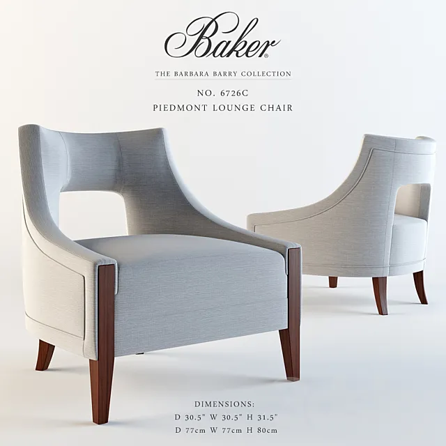 BAKER_Piedmont Lounge Chair_No 6726C 3DS Max Model