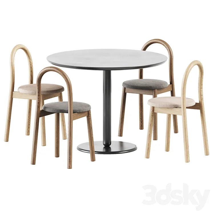 Balance Table by Calligaris and Bobby Upholstered Chair by DesignByThem 3DS Max Model