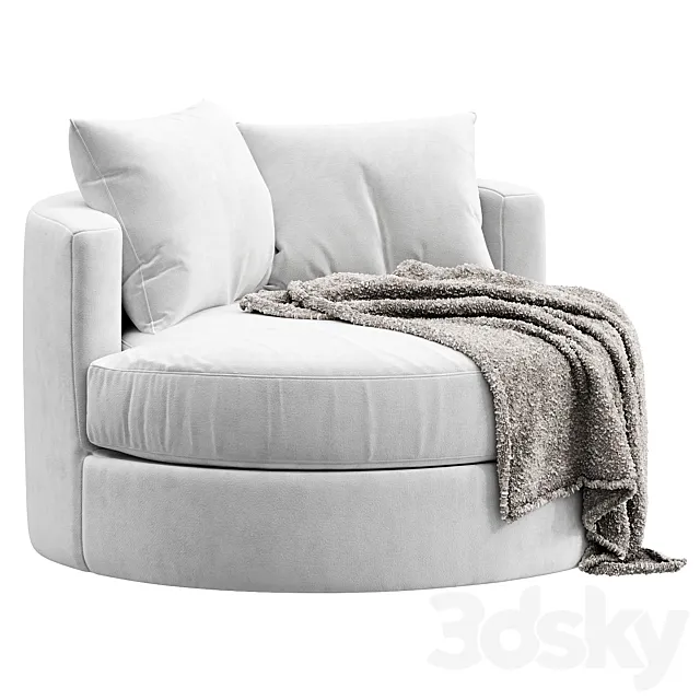 Balboa Upholstered Swivel Armchair 3ds Max