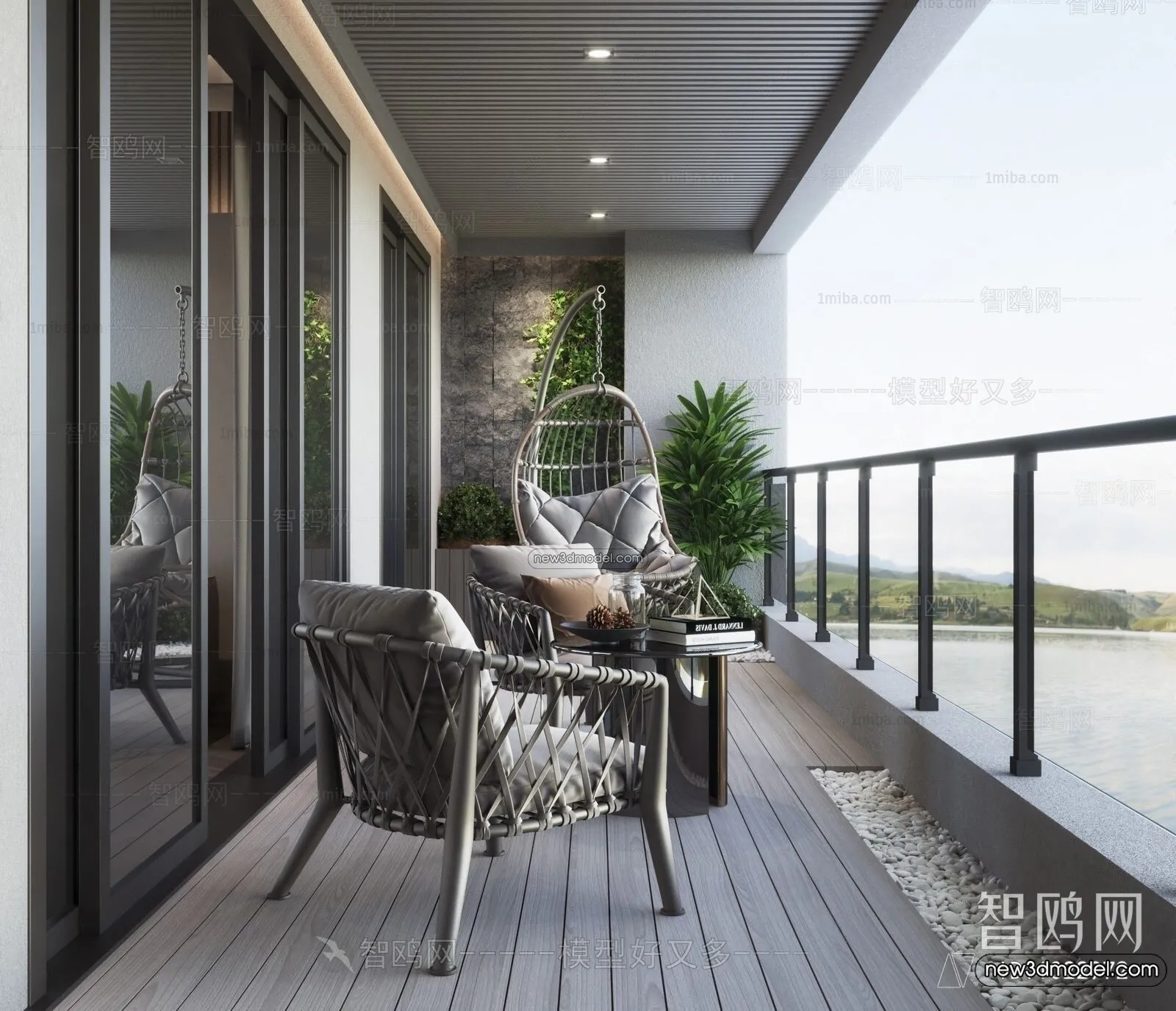 Balcony – 3D Interior Scene – 3D Models – 012