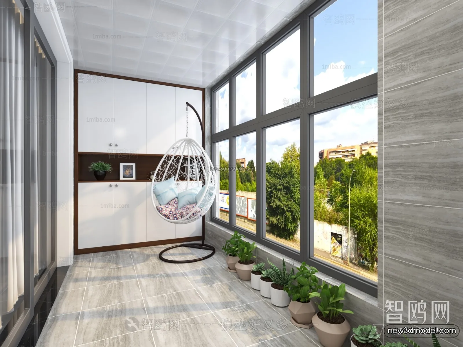 Balcony – 3D Interior Scene – 3D Models – 030