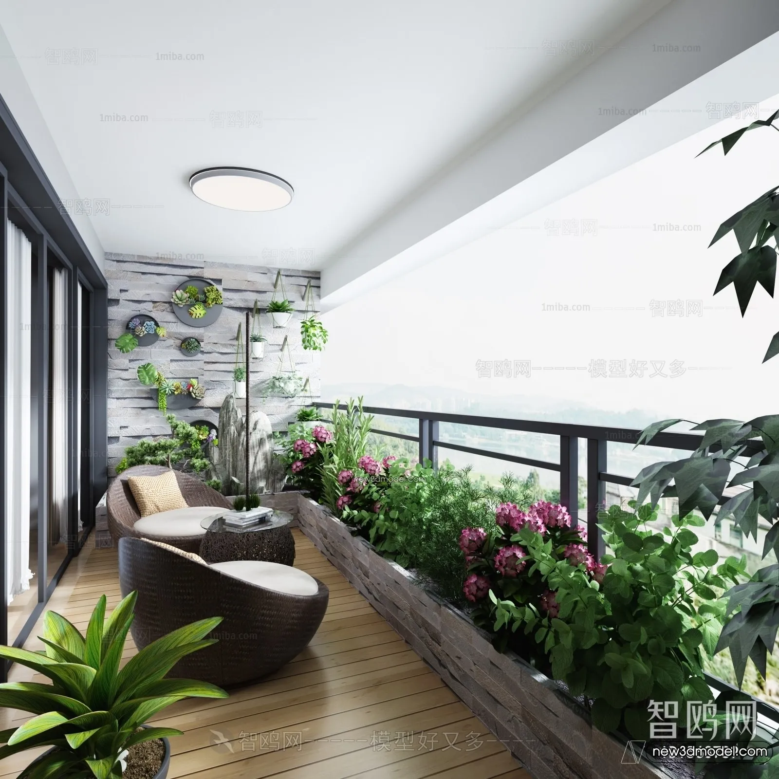 Balcony – 3D Interior Scene – 3D Models – 046