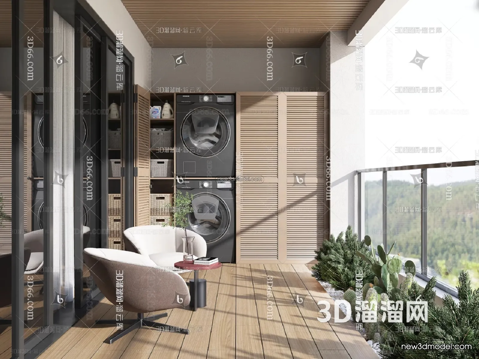 Balcony – 3D Interior Scene – 3D Models – 065