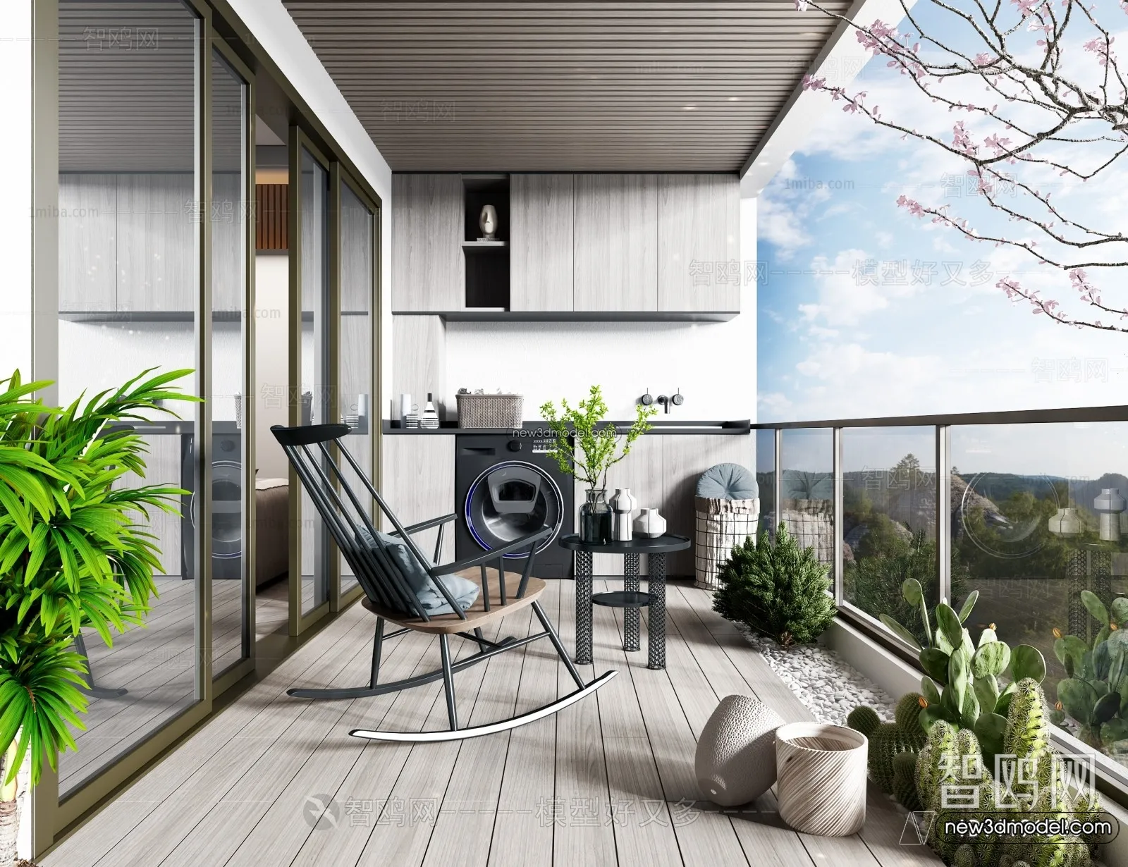 Balcony – 3D Interior Scene – 3D Models – 095