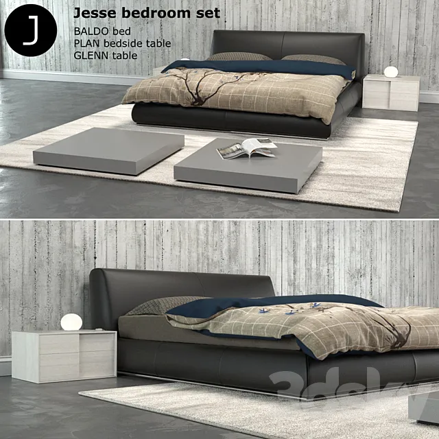 Baldo bed set 3ds Max